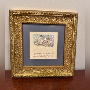 MPressions Vintage Framed and Matted Embossed Art Quiet Moments are Treasured...